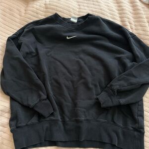 Nike Black Crewneck Sweatshirt with White Swoosh Logo